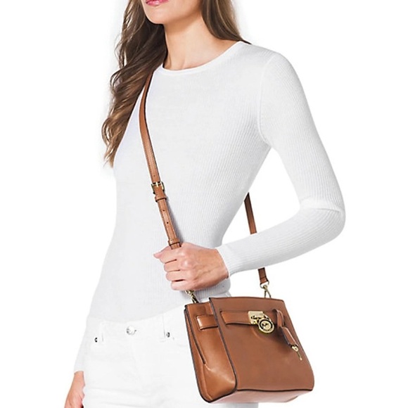 MICHAEL KORS Women's HAMILTON Small Travel Messenger, Crossbody BAG Suntan - Picture 5 of 13